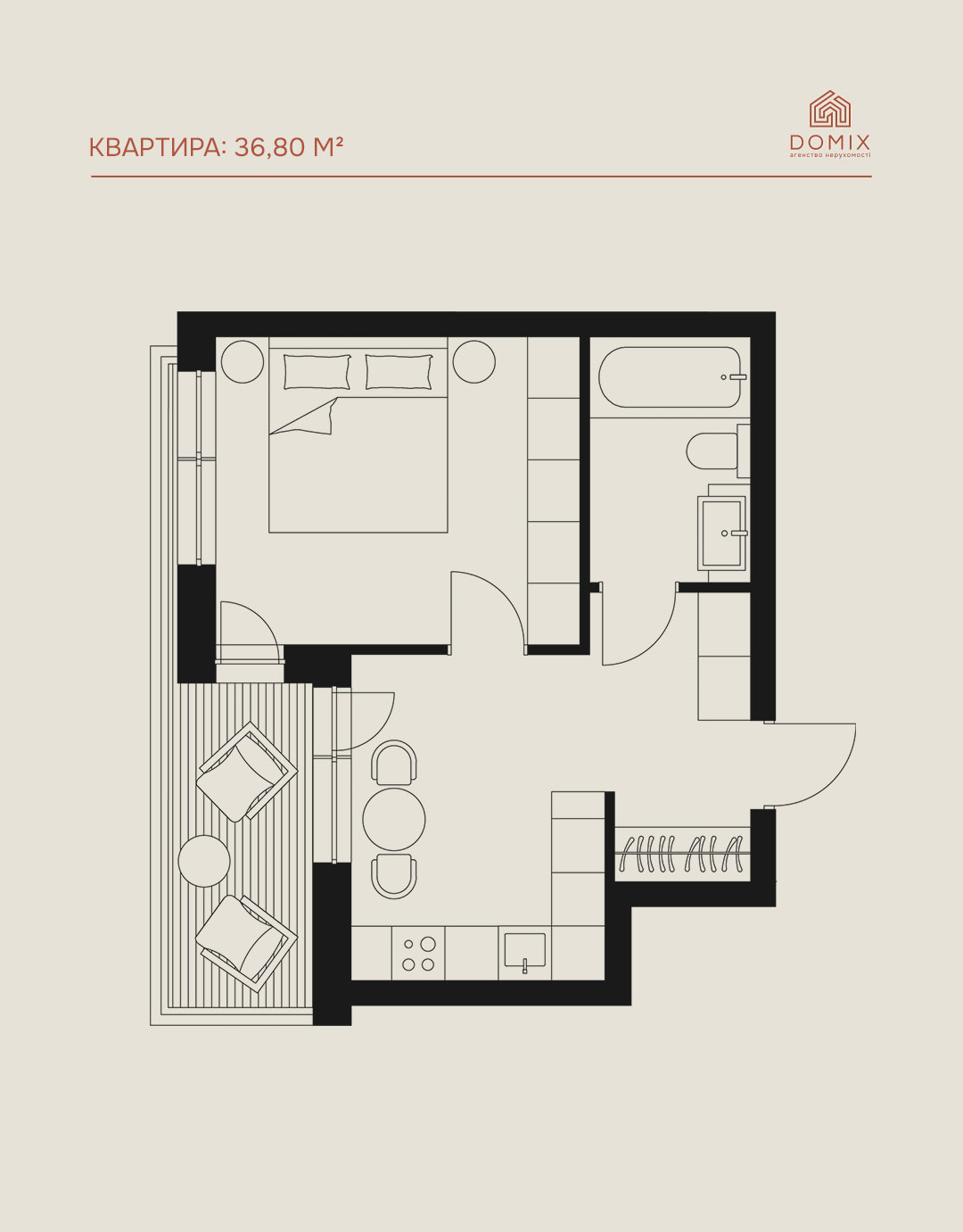 Квартира 36.80 м²